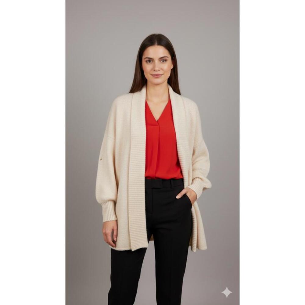 TAVI Women's Cream Open Front Cardigan Sweater XS/S